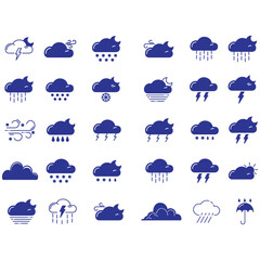 clouds icons set in different forms , shapes and design