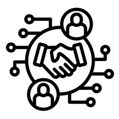 Partnership Network  Icon Element For Design	