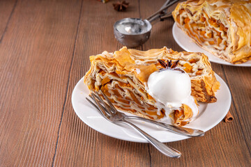 Sweet homemade pumpkin strudel