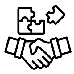 Collaboration Puzzle  Icon Element For Design	