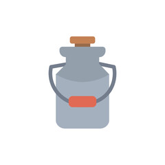 Stylized Milk Can Illustration with Transparent Background, Ideal for Design