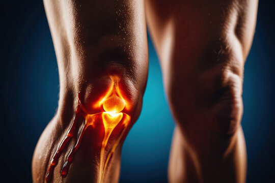 Close-up image of a person suffering from a knee injury, ideal for use in healthcare or medical contexts