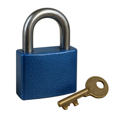 padlock with key isolated on transparent or white background png