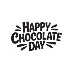 happy chocolate day hand written text typography