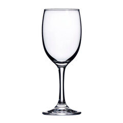 Elegant empty wine glass on white background isolated against a transparent background..