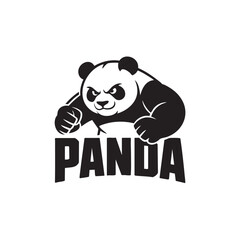 panda logo black and white