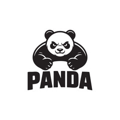 panda logo black and white