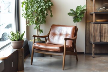 Fototapeta premium beautiful leather armchair design