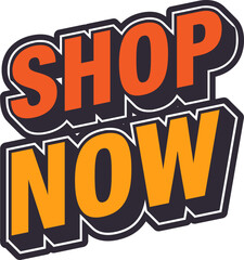 Shop Now. Typography Graphic illustration