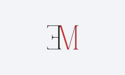 EM, ME, E , M , Abstract Letters Logo Monogram	