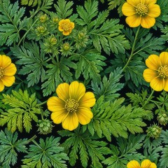 Medicinal plant Silverweed (Potentilla anserine or Argentina anserina) on a white background. Used in herbal medicine, bee plant