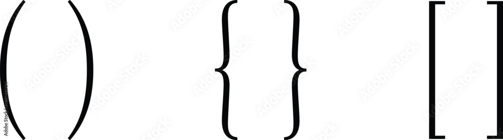 Fototapete text brackets icon set. black quotation marks. curly braces, double symmetric and angle. vintage typ