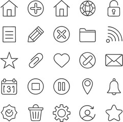 Different Types of Icons set vector