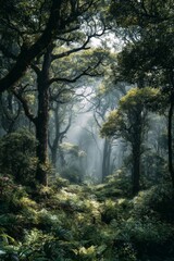 Sunlit Path Through a Lush Green Forest