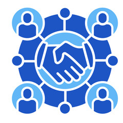 Cross-Company Collaboration  Icon Element For Design	