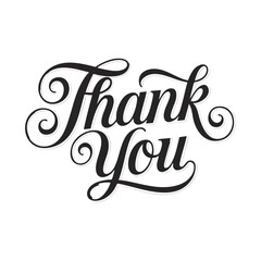 thank you hand lettering text design