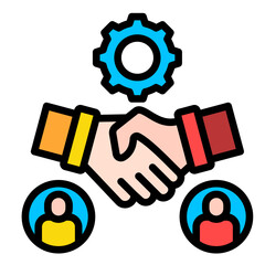 Relationship Building  Icon Element For Design	