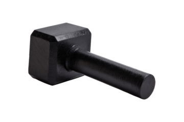 Blacksmiths striking tool: Closeup of a solid black hammer or sledgehammer on a black background, showcasing craftsmanship and industrial strength