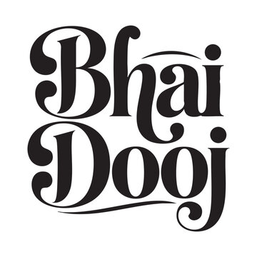 bhai dooj hand lettering text design