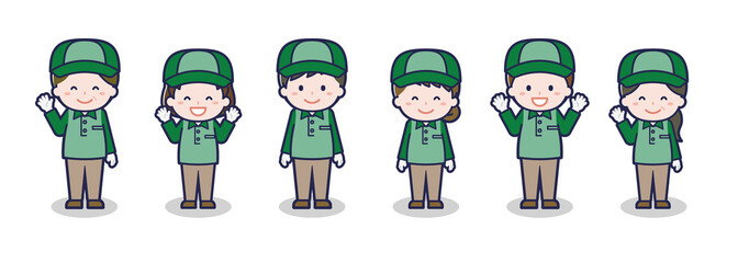 いろいろな人物セット_笑顔_配達員