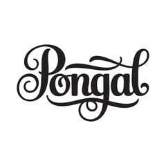 pongal hand lettering text design
