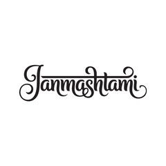 Janmashtami hand lettering text design