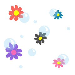 flower and bubbles