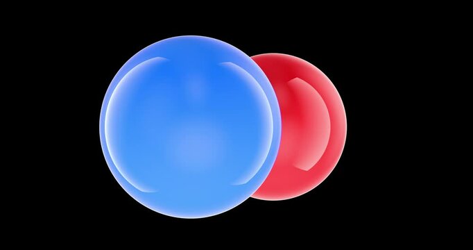 Nitric Oxide, NO Molecule. 3D Rotating Animation, Seamless Loop. 3D rendering isolated on transparent background