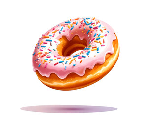 donut with sprinkles isolated on white