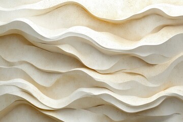 Off-white rippled surface with a subtle sandy texture and soft shadows. Use as a neutral background or abstract texture in your design projects.