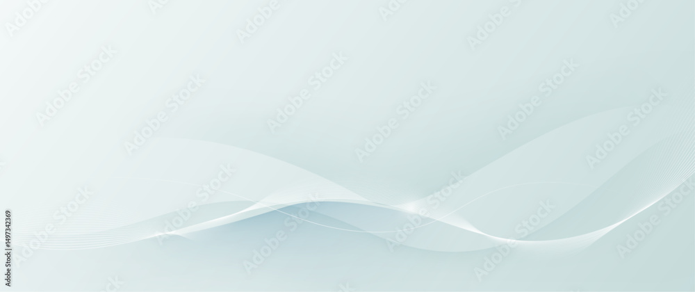 Poster Vector abstract wave line pattern and dot line particle on white, gray color background. Modern graphic design. Flowing halftone, gradient curve shape for data futuristic, technology background