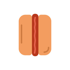 Simple Hotdog Icon Illustration with Transparent Background, Ready to Use