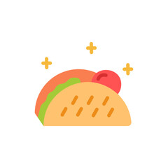 Delightful vector style taco illustration with simple shapes, for creative use