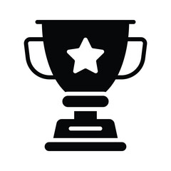Trendy glyph style icon depicting trophy award