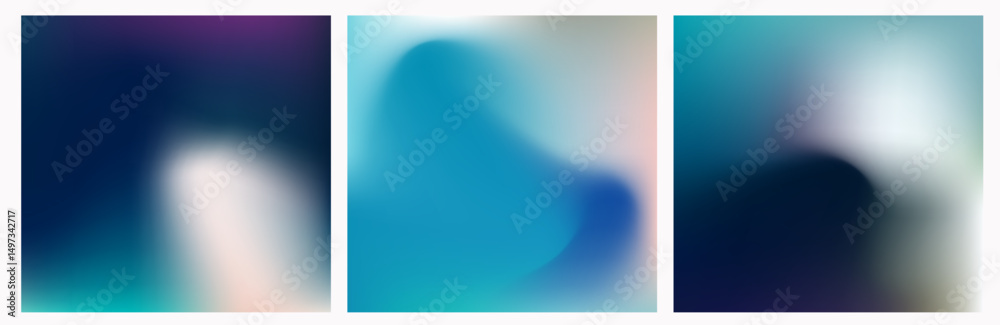 Poster vector illustration showcases moody, dark blue gradients with soft blur. it uses the popular futuris