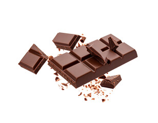 chocolate bar on white