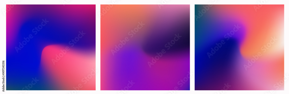 Aufkleber Vibrant abstract vector background in modern gradient style, featuring smooth color transitions in purple, blue, orange, and pink hues. This colorful blend matches the current digital art trends.