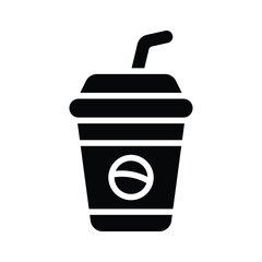 Modern glyph icon of takeaway coffee cup