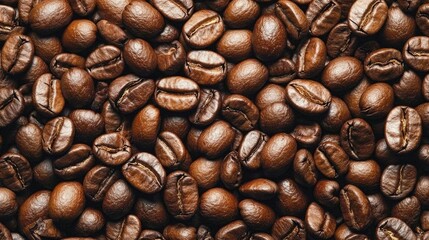 Fototapeta premium Close up of many coffee beans.