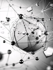 Digital Connections: A stunning image of interconnected nodes and data streams forming a digital globe, illustrating the seamless flow of information in the modern age.