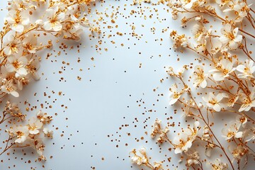 a card for a retirement celebration with gold accents and confetti