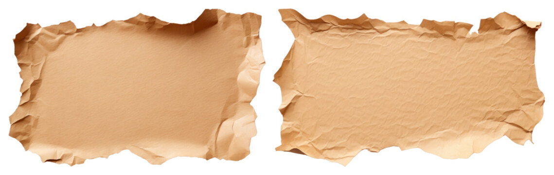 PNG Vintage torn paper texture background, element set on transparent background