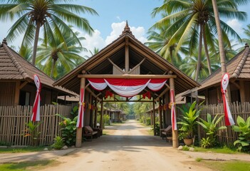 Indonesian vilage celebration on independent day