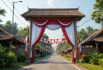 Indonesian vilage celebration on independent day