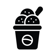 Easy to edit glyph icon of ice cream treat