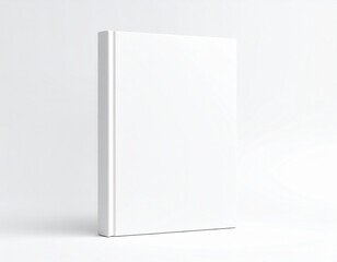 Blank book stands against a minimalistic backdrop, showcasing its clean lines and potential.