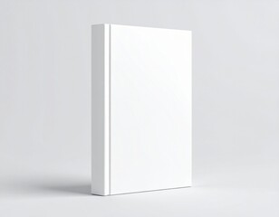 Naklejka premium A sleek, minimalist white book design stands upright, perfect for custom covers or branding.