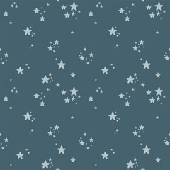 Star seamless pattern. Adorable celestial hand drawn vector design in flat style