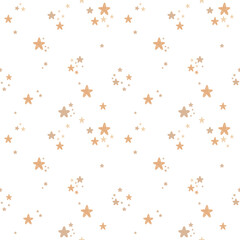 Star seamless pattern. Adorable celestial hand drawn vector design in flat style
