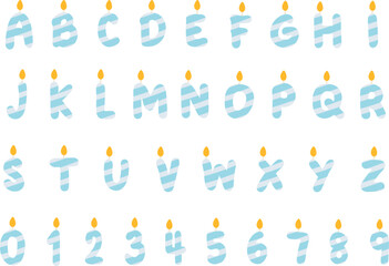 Alphabet and number Candle, candle letters, Candle Font © LivelyAutumn11.11